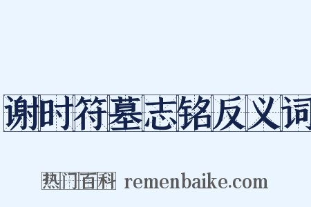 谢时符墓志铭反义词是什么意思的图片